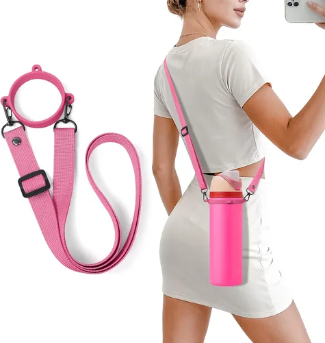 Vista 9 de Water Bottle Strap for Owala Freesip 24oz 32oz 40oz & Sway 30oz 40oz Rojo