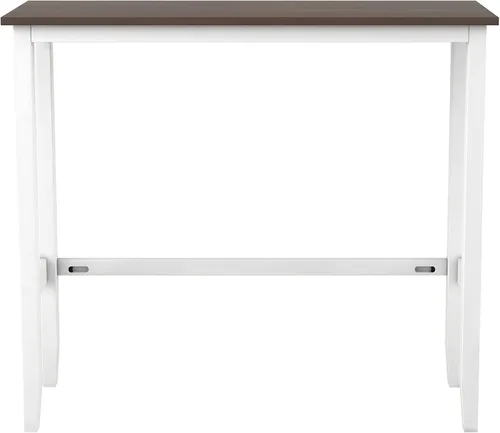 Vista 3 de P PURLOVE Juego de mesa de bar de 3 piezas, mesa de comedor de cocina rústica de altura de barra para 2, mesa de comedor rectangular con 2 sillas