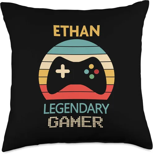Vista 5 de Gamer Ethan - Cojín para decoración de juegos, 15.7 x 15.7 in, multicolor