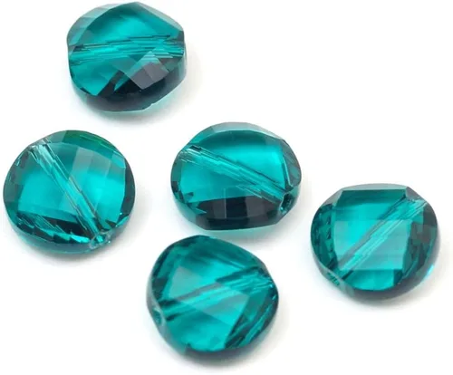 Vista 9 de Adabele - 25 cuentas de cristal sueltas con giro redondo plano y facetado de 0.315 in (0.315 in), transparente AB compatible con Swarovski Preciosa