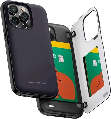 Vista 60 de GOOSPERY Parachoques magnético para puerta compatible con iPhone 15, funda con tarjetero, cartera con cierre magnético automático, protector de Azul
