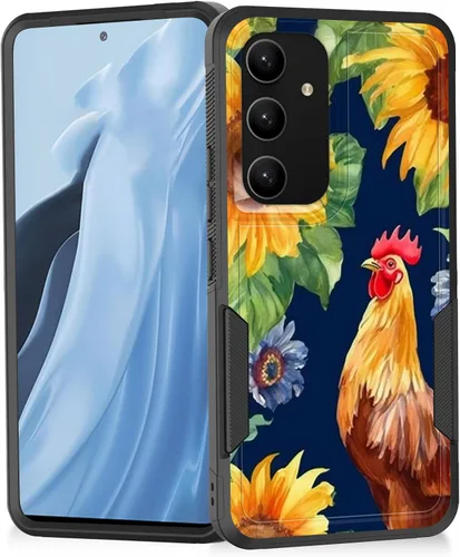 Vista 61 de Funda para Galaxy A14 5G, resistente de doble capa híbrida de policarbonato duro, goma suave, a prueba de golpes, funda protectora resistente