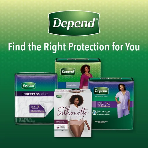 Vista 8 de Depend Ropa interior desechable de protección fresca Pretina femenina Estilo pequeño, 47915, máximo, 38 Ct