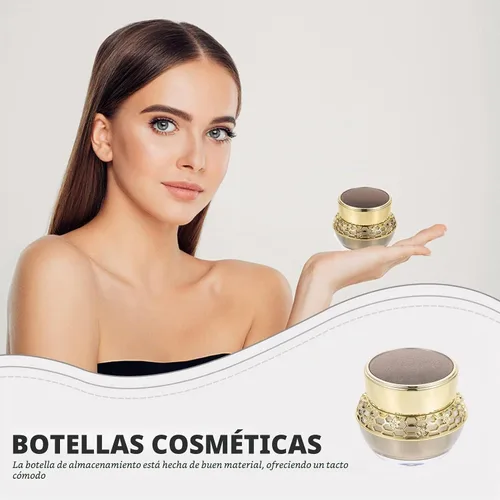 Vista 4 de OSALADI - Botella vacía de crema facial (1.06 oz, espejo dorado, compacto)