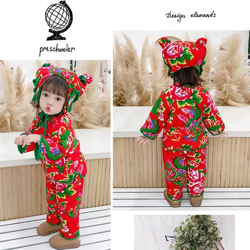 Vista 4 de MLAGJSS Sudadera de manga larga con estampado floral para bebés y niñas, con estampado floral, frutas y corazón, con pantalones