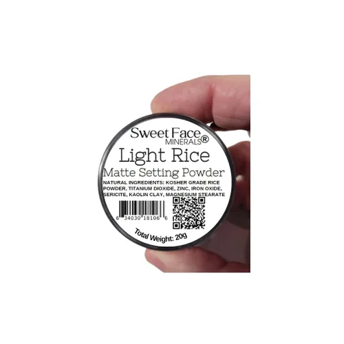 Vista 2 de SweetFace Minerals - Polvo de ajuste de arroz ligero (20 gms), polvo fijador difuminante, maquillaje en polvo suelto, polvo facial compacto, polvo