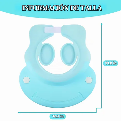 Vista 2 de Gorro de ducha de bebé, protección de silicona, suave y ajustable, gorra de baño para protector de cabeza, ojos y oídos, champú para niños pequeños
