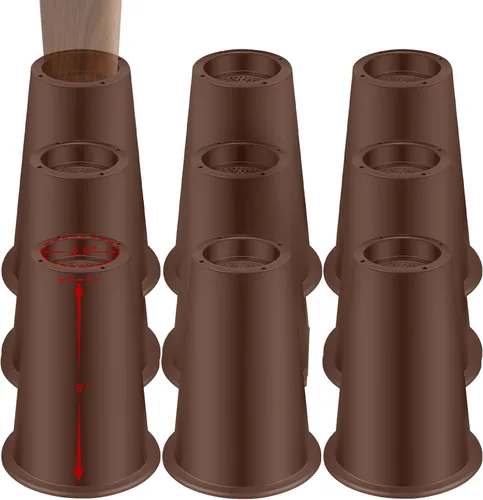 Vista 11 de Elevadores de cama ajustables de 8 pulgadas, soportes de elevación antideslizantes resistentes para camas, sofás, diseño cuadrado duradero