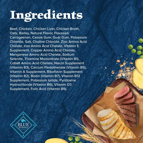 Vista 5 de Blue Buffalo Wilderness Alimento húmedo para perros adultos con granos saludables, hecho con ingredientes naturales, carne de res y pollo, lata