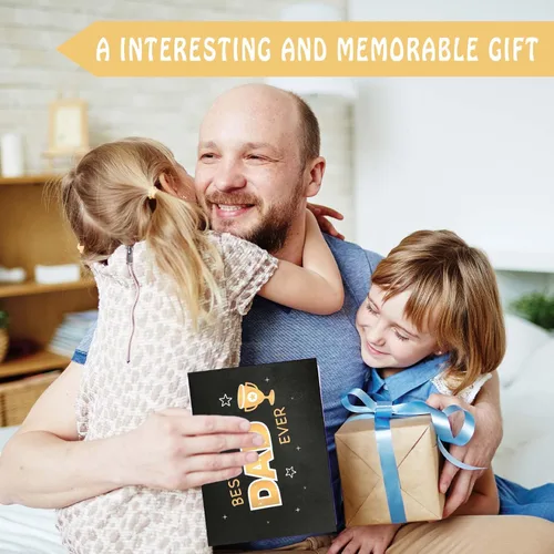 Vista 7 de Tarjeta emergente 3D para el día del padre, luces y música, mejor tarjeta de papá del mundo, tarjetas del día del padre, regalo del día del padre