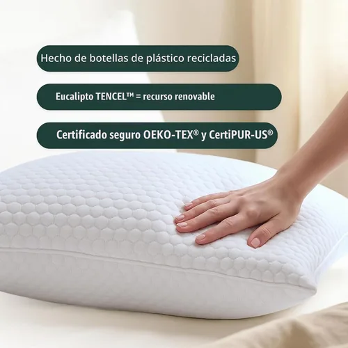Vista 6 de Buffy Cloud Cooling Pillow - Almohada de espuma ajustable de 2ª generación, hielo frío toda la noche, certificado CertiPUR-US®, funda lavable