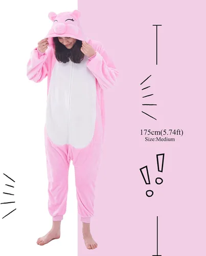 Vista 5 de NEWCOSPLAY Unisex Adult Onesie Pajamas Animal One Piece Costume Cosplay Sleepwear
