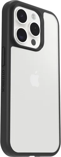 Vista 4 de OtterBox Funda para iPhone 15 Pro (solamente) Prefix Series, cristal negro, ultrafina, apta para bolsillo, bordes elevados que protegen la cámara