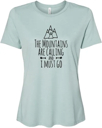 Vista 21 de Cute Women's Screen Printed Crew Neck Tee, Shirts With Sayings, Dusty Blue or Olive