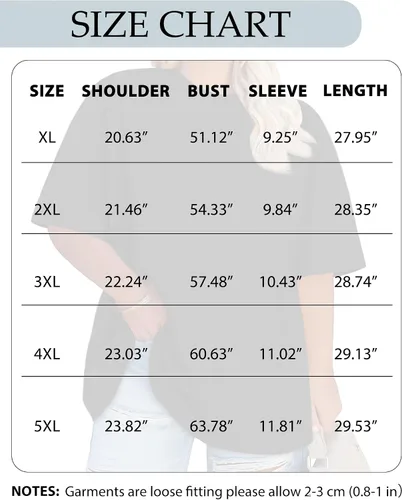 Vista 6 de Blusas de Talla Grande Casuales Camisetas Oversized para Mujeres Ajuste Holgado Cuello Redondo Blusas Camisetas Básicas de Verano Tees