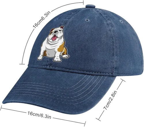 Vista 2 de WEEDKEYCAT Gorra de béisbol unisex de Bulldog Inglés con hebilla ajustable