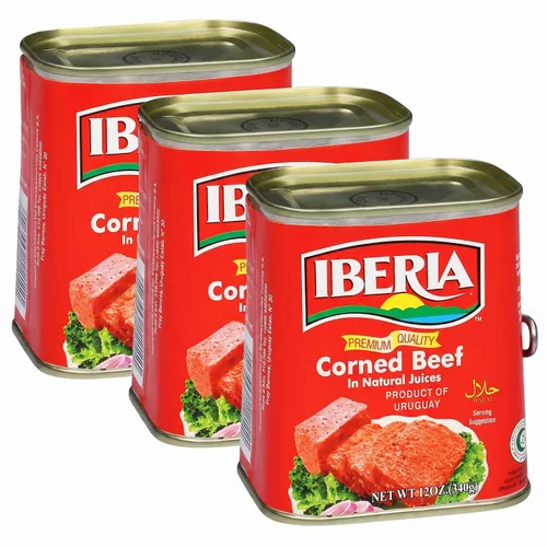 Vista 6 de Iberia Carne de res en conserva, 12 oz, carne en conserva de calidad premium con jugos naturales, Halal