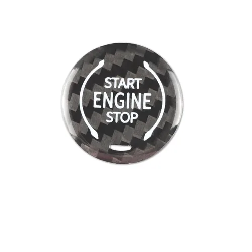 Vista 5 de Botón de arranque de fibra de carbono compatible con Corvette C8 2020 2021 2022 2023 2024 2025 2026 (negro)