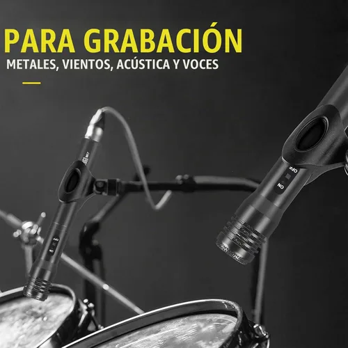 Vista 5 de XTUGA MI7 Kit de micrófono de tambor, 7 piezas de metal con cable dinámico