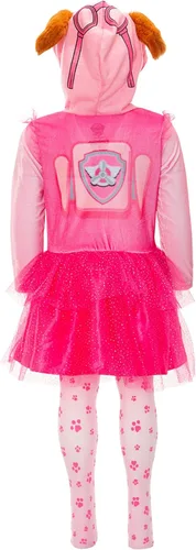 Vista 7 de Nickelodeon Paw Patrol - Conjunto de disfraz de Skye y Everest con capucha y mallas para niñas