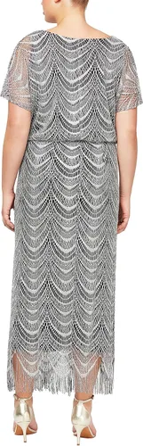 Vista 2 de S.L. Fashions Vestido de ganchillo metálico talla grande para mujer