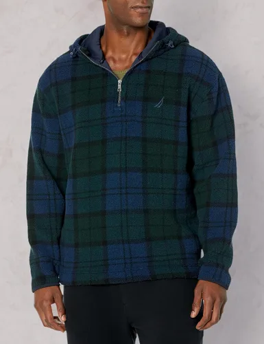 Vista 3 de Nautica Sudadera con capucha estampada de piel de oveja sintética para hombre