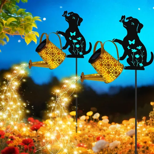 Vista 13 de Luces solares para regadera, linterna colgante de conejo, luces solares al aire libre, regalos para amantes de los conejos para mamá, mujeres