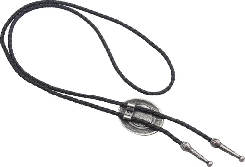 Vista 8 de Jeilwiy Corbata de bolo para hombre, corbata de vaquero occidental, collar de corbata de bolo dorado, corbata de cuero, corbata de Halloween