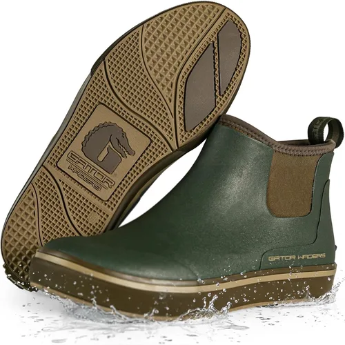 Vista 16 de Gator Waders Botas de Campamento para Hombre - Botas de Tobillo Impermeables Duraderas Antideslizantes Forradas de Neopreno para Acampar, Pescar