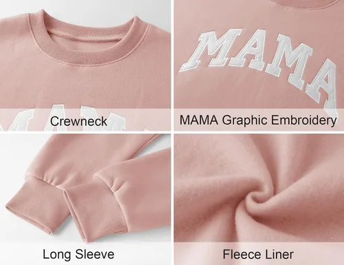 Vista 4 de LOMON Sudadera de cuello redondo para mujer, casual, de gran tamaño, sudadera con capucha de manga larga de forro polar