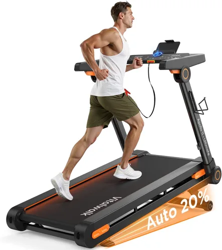 Vista 9 de Vitalwalk Foldable Treadmill with Auto Incline, Commercial Wide Running Belt, 10MPH, 3.5HP Brushless, Walking Pad Treadmill for Home, Auto Folding