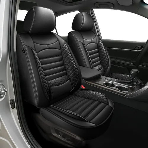 Vista 31 de 2 Fundas de Asiento Delantero Compatibles con Honda HRV Sport, LX, EX, EX-L, Touring 2016-2025 - Fundas de Asiento de Cuero Impermeables y #014 Beige
