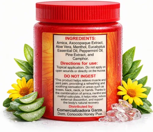 Vista 6 de Arnica + Axocopaque Flores Gel Pomada 4.23 onzas, gel tópico de árnica natural para músculos y articulaciones, gel de masaje botánico de absorción