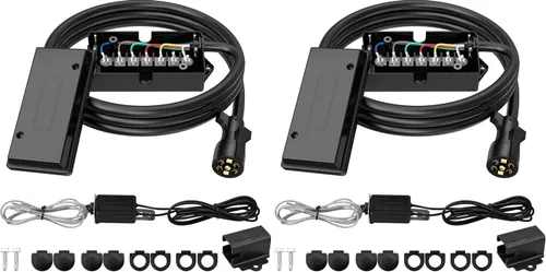 Vista 10 de RVGUARD Cable de remolque de 7 vías y 8 pies con kit de caja de conexiones de 7 bandas