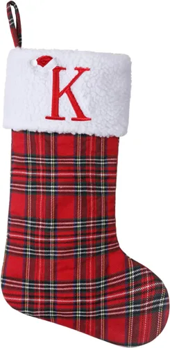 Vista 38 de Calcetines de Navidad bordados con monograma inicial de 20 pulgadas, decoración de Navidad, calcetines personalizados, decoración de temporada