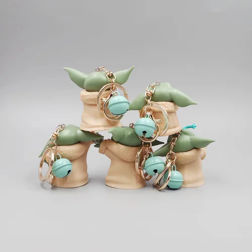 Vista 5 de Zmioviq Bonito llavero para hombres y niños, colgante de dibujos animados con campana pequeña, mochila de moda para decoración de automóvil