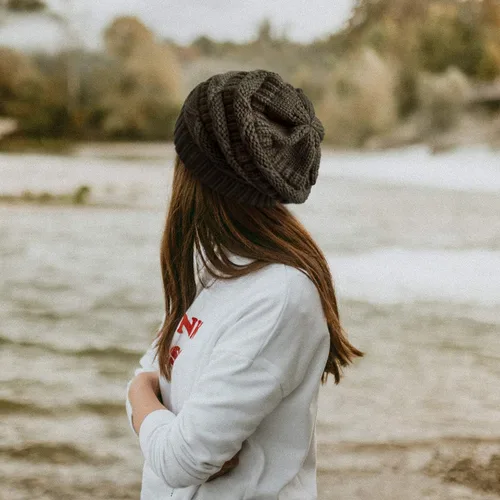 Vista 6 de Somaler Gorro de punto para mujer de gran tamaño grueso para invierno gorro de esquí