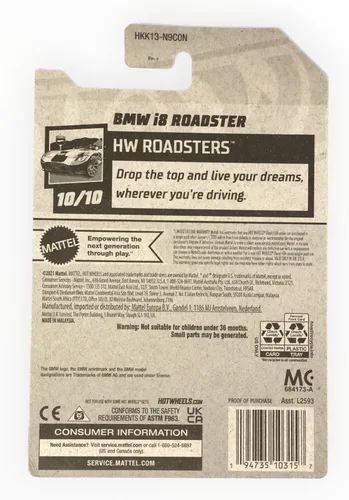 Vista 2 de Hot Wheels BMW i8 Roadster, HW Roadsters 10/10 [Negro] 156/250