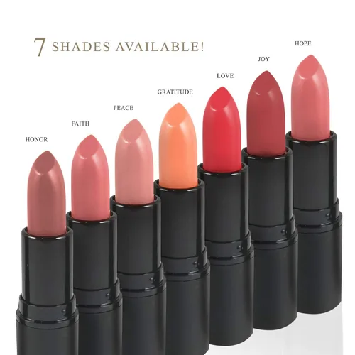 Vista 9 de Luxury by Sofia Lápiz labial totalmente natural, color de labios semimate, hidratante, de larga duración, maquillaje vegano para mujeres (fe)