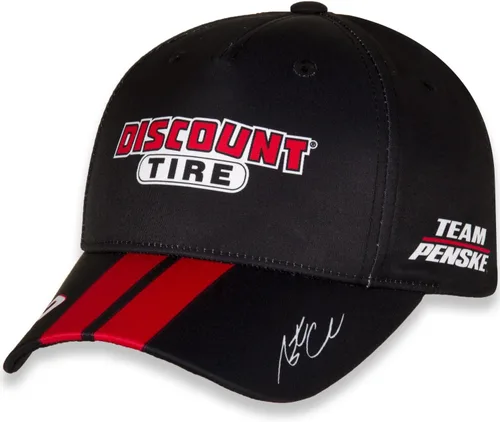 Vista 2 de Bandera a cuadros Austin Cindric Uniforme Pit Hat Negro, Negro