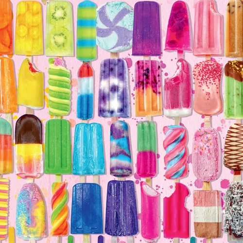 Vista 5 de Buffalo Games - Frosty Treats - Lars Stewart - Rompecabezas grande de 300 piezas para adultos - Divertido arte de helado de verano - Tamaño acabado
