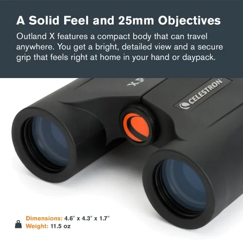 Vista 2 de Celestron Outland X Binoculares, color negro