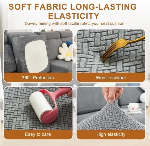 Vista 6 de Fundas de cojín para sofá, fundas para sofá modular, fundas elásticas para sofá en forma de L y asientos modulares, protector de muebles apto