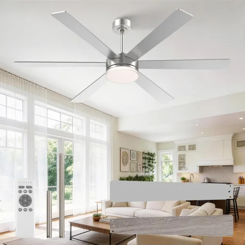 Vista 12 de OPONL Ventilador de techo de 52 pulgadas con luz y control remoto Negro