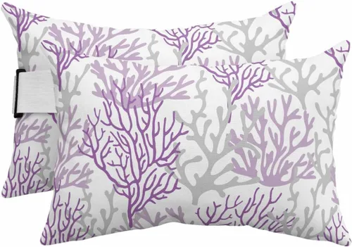 Vista 16 de PIEPLE Blue Flower - Almohada rectangular para reposacabezas para exteriores e interiores, 11 x 16 pulgadas, relleno de poliéster, impermeable