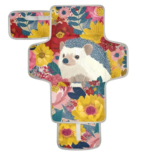 Vista 48 de Cambiador de pañales portátil, cambiador de pañales de viaje, impermeable, plegable, ligero, cambiador de bebé con almohada incorporada, perezosos
