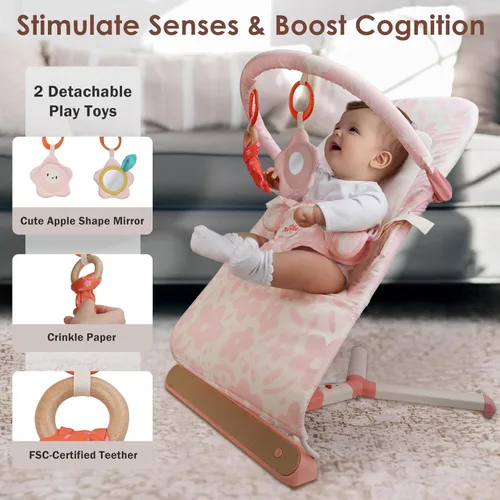 Vista 3 de Tiny Marvels Gorila plegable portátil para bebés con ergonomía y música, 0-12M