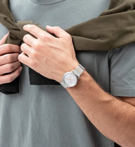 Vista 7 de Calvin Klein Minimal Reloj de pulsera de malla y segmentos para mujer