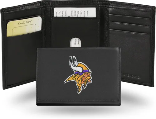 Vista 4 de Rico Industries NFL Football Embroidered Tri-fold Wallet