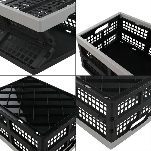 Vista 6 de Jekiyo Cajas plegables de almacenamiento de 16 litros, contenedor plegable de plástico, juego de 3